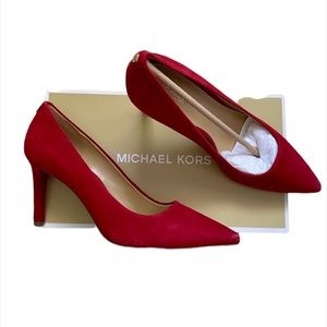 NWT Michael Kors Dorothy red suede pumps